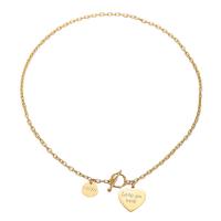 Titanium Steel Jewelry Necklace, Heart, Vacuum Ion Plating, fashion jewelry & for woman, golden, nickel, lead & cadmium free 14mm,15mm Approx 55 cm [