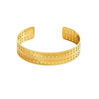 Titane bracelet en acier et bracelet, Acier titane, Placage ionique sous vide, bijoux de mode & pour femme, doré, protéger l'environnement, sans nickel, plomb et cadmium, Diamètre inté Environ 58mm, Vendu par PC[