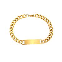 Titanium Steel Bracelet & Bangle, Vacuum Ion Plating, fashion jewelry & Unisex, golden, nickel, lead & cadmium free Approx 18 cm [
