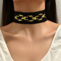 Collar Gargantilla Moda, Nylón, con 8CM extender cadena, Joyería & para mujer, Negro, longitud:aproximado 28 cm, Vendido por UD
