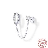 Cubic Zirconia Micro Pave Sterling Silver Earring, 925 Sterling Silver, fashion jewelry & micro pave cubic zirconia 40mm [