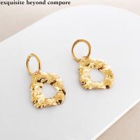 Titanium Steel Earrings, Vacuum Ion Plating, fashion jewelry & for woman & hollow, golden, nickel, lead & cadmium free [