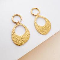 Titanium Steel Earrings, Vacuum Ion Plating, fashion jewelry & for woman & hollow, golden, nickel, lead & cadmium free [