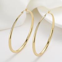 Brass Hoop Earring, plated, fashion jewelry & for woman 