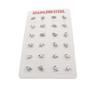 304 Stainless Steel Stud Earring Set, fashion jewelry & for woman, original color [