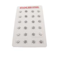 304 Stainless Steel Stud Earring Set, petals, fashion jewelry & for woman, original color [