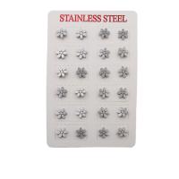 304 Stainless Steel Stud Earring Set, petals, fashion jewelry & for woman, original color [