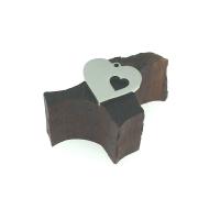 pendentifs de cœur en inox , Acier inoxydable 304, coeur, poli, DIY & creux, couleur originale Environ 1.2mm, Vendu par PC