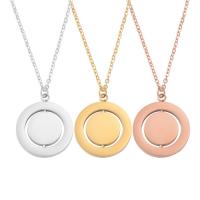 Titanium Steel Jewelry Necklace, with 5CM extender chain, Round, plated, fashion jewelry & rotatable & for woman Approx 45 cm [