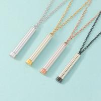 Titanium Steel Jewelry Necklace, Column, plated, fashion jewelry & retractable Approx 45 cm [