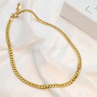 Stainless Steel Jewelry Necklace, 304 Stainless Steel, with 5CM extender chain, plated, fashion jewelry & for woman, golden, 0.6CM Approx 36 cm 