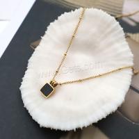 Stainless Steel Jewelry Necklace, 304 Stainless Steel, with Acrylic, with 5CM extender chain, plated, fashion jewelry & for woman, gold Approx 39 cm 