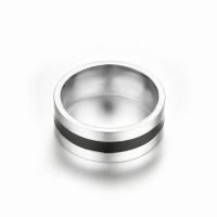 Esmalte de acero inoxidable anillo de dedo, acero inoxidable 304, pulido, unisexo & diverso tamaño para la opción, plateado, Vendido por UD
