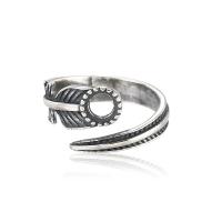 стерлингового серебра кольцо крепления, Серебро 925 пробы, Форма пера, Другое покрытие, DIY, оригинальный цвет, продается PC[
