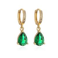 Cubic Zirconia Micro Pave Brass Earring, plated, micro pave cubic zirconia & for woman [