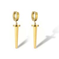 Titanium Steel Earrings, plated & for woman, golden 