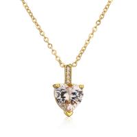 Cubic Zircon Micro Pave Brass Necklace, with 5CM extender chain, plated, micro pave cubic zirconia & for woman Approx 45 cm 