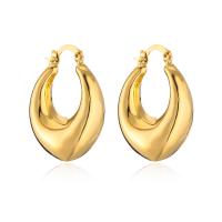 Brass Hoop Earring, plated & for woman, gold 
