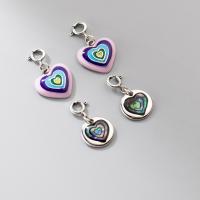 Sterling Silver Heart Pendants, 925 Sterling Silver, epoxy gel, DIY multi-colored 