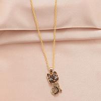 Rhinestone Zinc Alloy Necklace, fashion jewelry & with rhinestone, gold, 50cm 