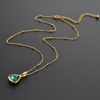 Zirkonia Edelstahl Halskette, 304 Edelstahl, mit Verlängerungskettchen von 5cm, Modeschmuck & Micro pave Zirkonia & für Frau, keine, 1.3u00d70.6cm, Länge:ca. 40 cm, verkauft von PC