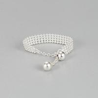 Anillo de Plata Ley, Plata de ley 925, con Perlas plásticas, Ajustable & Joyería & para mujer, Vendido por UD