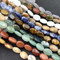 Single Gemstone Beads, Natural Stone, Flat Oval, DIY  [