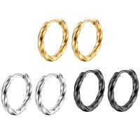 Stainless Steel Huggie Hoop Earring, 304 Stainless Steel, Donut, Galvanic plating, fashion jewelry & Unisex 16mm [