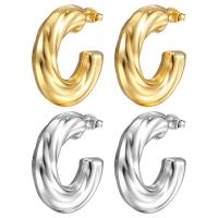 Stainless Steel Stud Earring, 304 Stainless Steel, Letter C, Galvanic plating, fashion jewelry & for woman [