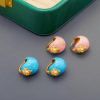Brass Drop Earring, gold color plated, vintage & fashion jewelry & for woman & enamel [