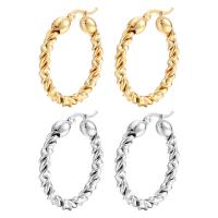 Stainless Steel Hoop Earring, 304 Stainless Steel, Donut, Galvanic plating, fashion jewelry & for woman [