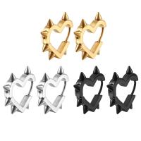 Stainless Steel Leverback Earring, 304 Stainless Steel, Heart, Galvanic plating, fashion jewelry & Unisex [