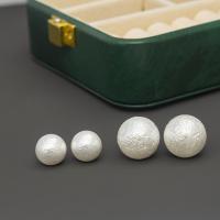Plastic Stud Earring, Plastic Pearl, Round, vintage & fashion jewelry & for woman & frosted 
