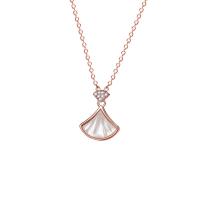 Cubic Zircon Micro Pave Sterling Silver Necklace, 925 Sterling Silver, with Shell, with 1.97inch extender chain, fashion jewelry & micro pave cubic zirconia & for woman Approx 15.74 Inch 