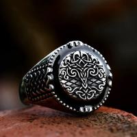 Titanium Steel Finger Ring, polished, vintage & for man 