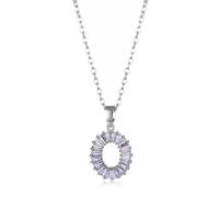 Titanium Steel Jewelry Necklace, fashion jewelry & micro pave cubic zirconia & for woman Approx 15.75 Inch [