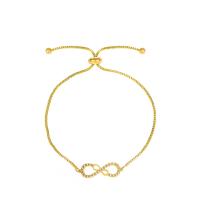 Cubic Zirconia Micro Pave Brass Bracelet, Infinity, plated, adjustable & micro pave cubic zirconia & for woman Approx 26 cm 