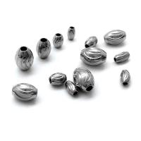 Edelstahl Perlen, 304 Edelstahl, Trommel, DIY & verschiedene Größen vorhanden, originale Farbe, ca. 100PCs/Tasche, verkauft von Tasche