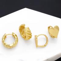 Brass Huggie Hoop Earring, plated, fashion jewelry golden [