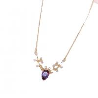 Glass Zinc Alloy Necklace, with Glass, with 5CM extender chain, plated, for woman Approx 45 cm [