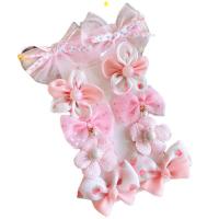 Children Hair Clip, Cloth, with Plastic, 10 pieces & Girl & bowknot design 40-70mm 