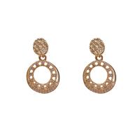 Zinc Alloy Rhinestone Drop Earring, Geometrical Pattern, gold color plated, for woman & with rhinestone & hollow 