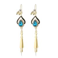 Crystal Rhinestone Earring, Zinc Alloy, with Crystal, Phoenix, gold color plated, for woman & with rhinestone [
