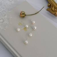 Freshwater Pearl Brass Earring, with Brass, fashion jewelry & for woman 8-9mm,63mm 