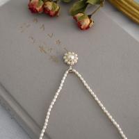Freshwater Pearl Brass Necklace, with Brass, with 4cm extender chain, fashion jewelry & for woman, white, 2-3mm Approx 38 cm 