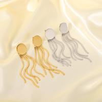 Fashion Fringe Earrings, 304 Stainless Steel, 18K gold plated, fashion jewelry & for woman 93mm 