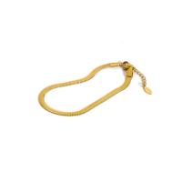 Stainless Steel Anklets Jewelry, 304 Stainless Steel, with 5cm extender chain, 18K gold plated, fashion jewelry & for woman, golden Approx 20 cm 