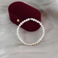 Perlen Armbänder, Natürliche kultivierte Süßwasserperlen, Modeschmuck & unterschiedliche Länge der Wahl & für Frau, weiß, 3-4mm, verkauft von PC