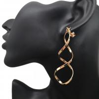 Boucle d'oreille de Clip en alliage de zinc, Placage de couleur d'or, bijoux de mode & pour femme, 50-80mm, Vendu par paire