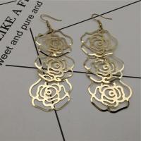 Zinc Alloy Drop Earring, Rose, plated, fashion jewelry & for woman & hollow 50-80mm 